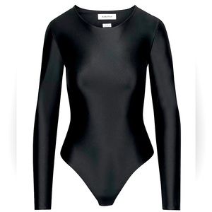 BABATON Satinette Crew Longsleeve Black Bodysuit - Size: M